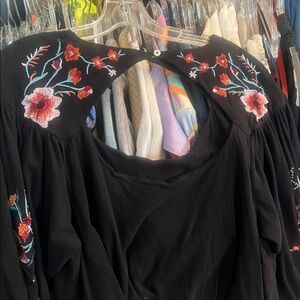 Free People Black Blouse